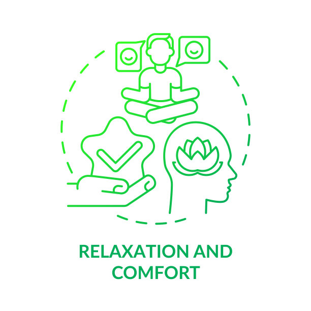 放松和舒适的绿色梯度概念图标图片下载