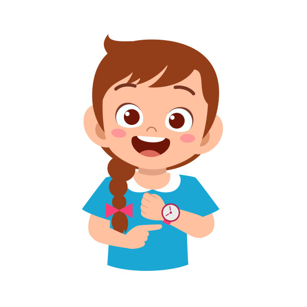 可爱的小女孩手腕上戴着手表图片下载