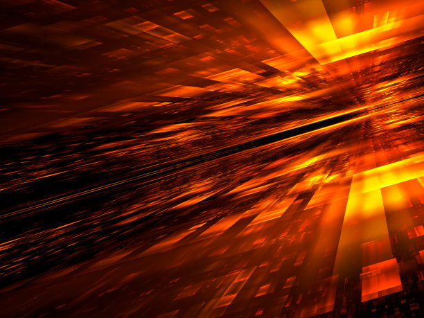 模糊的黄金分形背景-抽象的三维插图图片下载