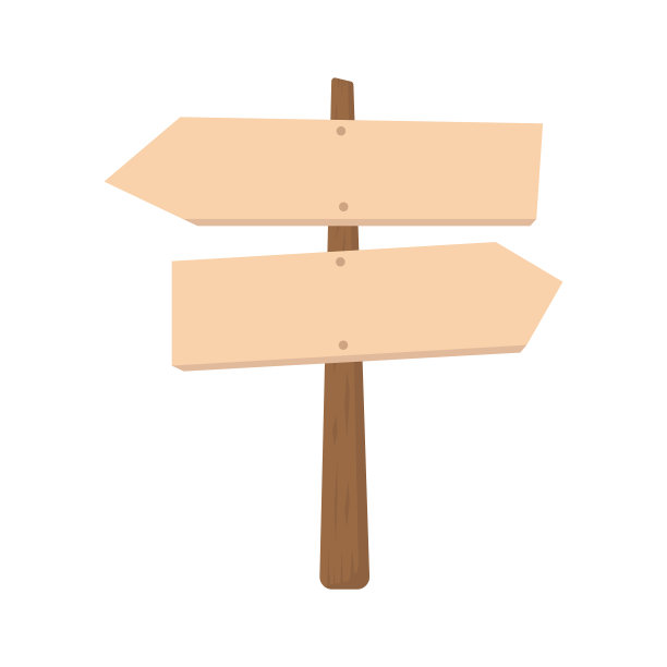 木制路标图标。彩色剪影。前视图。向量简单的平面图形说明。白色背景上的孤立对象。隔离。图片下载