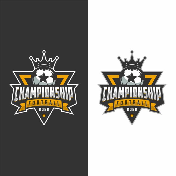 足球图标设计，体育徽章模板。矢量图图片下载