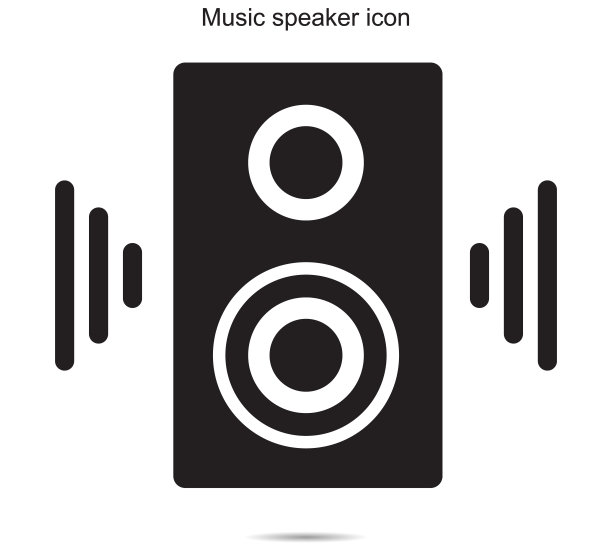 背景上的音乐扬声器图标矢量图图片下载