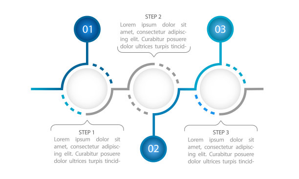 蓝色教育圆信息图表设计模板图片下载