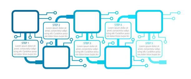 蓝色科技创新信息图表设计模板图片下载