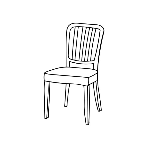 椅子涂鸦图标在向量。手绘的椅子图标矢量。涂鸦椅子插图矢量图片下载