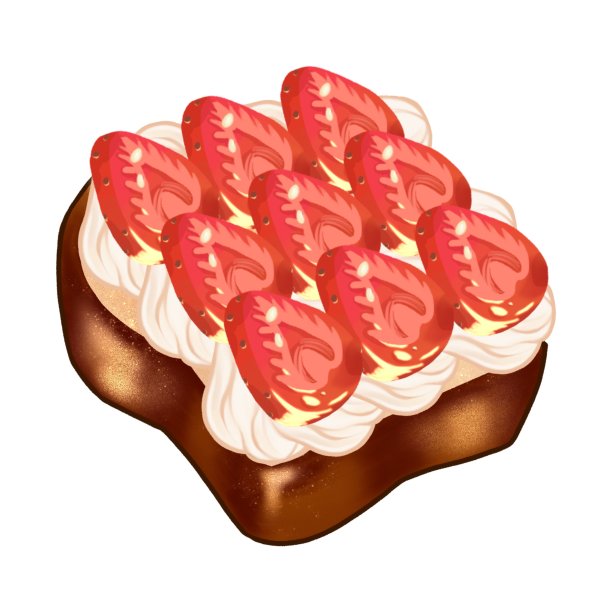 手绘草莓奶油法式吐司图片下载