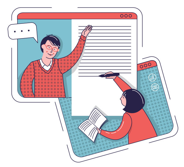 距离学校。互联网教育，在线课程和课程。在线的老师图片下载