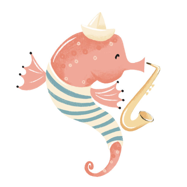 可爱的海洋动物在白色孤立的背景图片下载