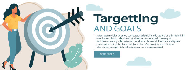 女人用箭击中目标的卡通矢量插图。成功者或目标观念。目标。平面向量插图图片下载