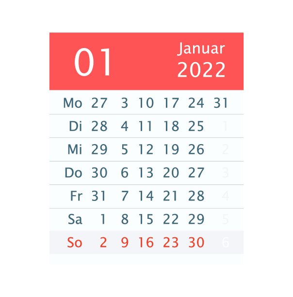 2022年一月月历图片下载