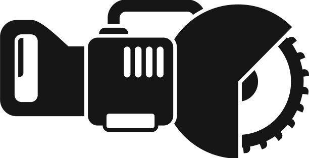 电锯工具图标简单的动力链图片下载