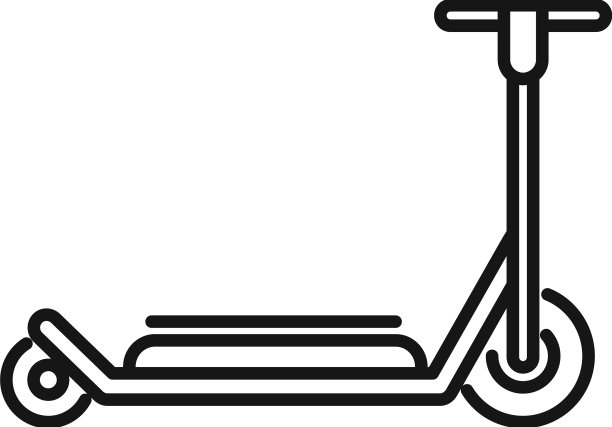 电动踏板车车轮图标轮廓踢图片下载