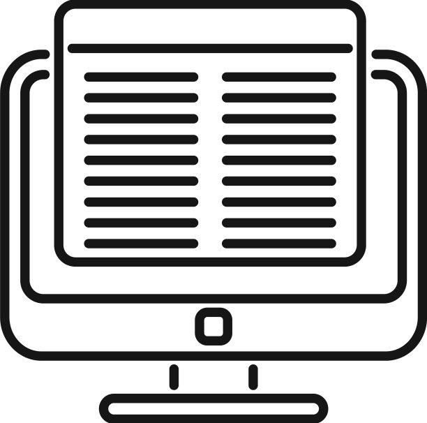 市场金融报告显示器图标轮廓图片下载