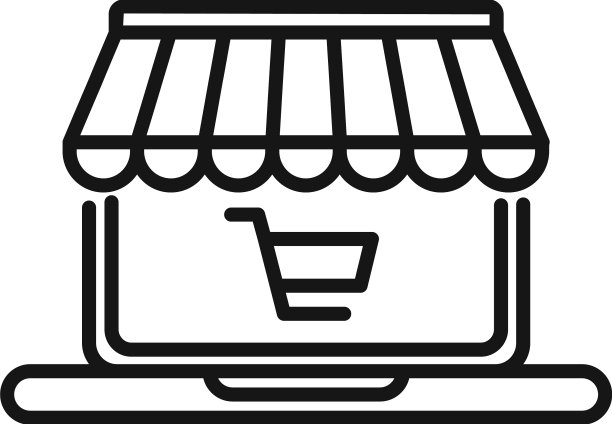 笔记本电脑在线商店图标轮廓出售商店图片下载