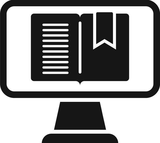 在线书图标简单的网络课程图片下载