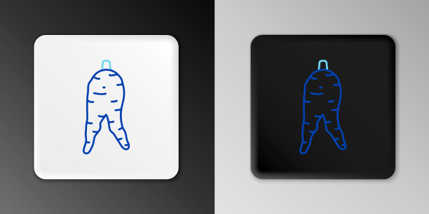 线人参根图标孤立在灰色背景上图片下载