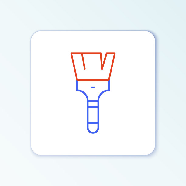 线油漆刷图标孤立在白色背景图片下载