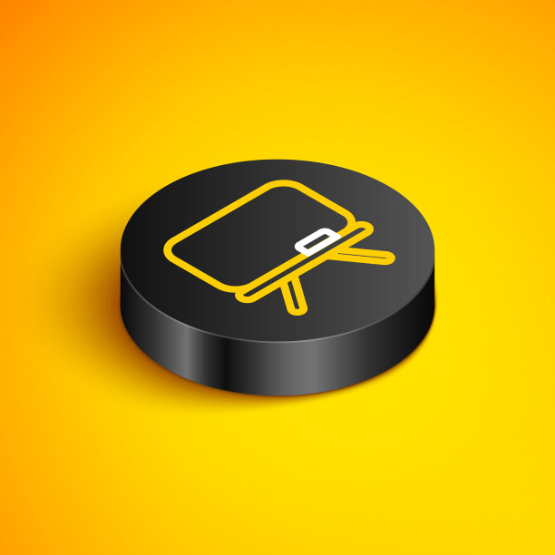 以黄色隔离的等距线黑板图标图片下载