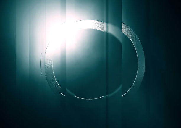 一枚戒指在黑色背景上闪闪发光的插图图片下载