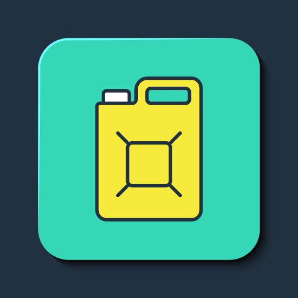 填充轮廓罐汽油图标孤立图片下载