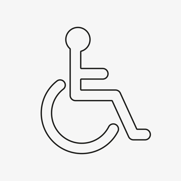 轮椅线条图标，残疾人标志图片下载