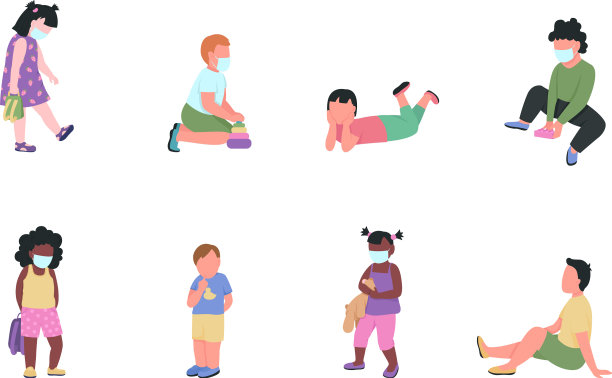 幼儿园的孩子平色无面图片下载