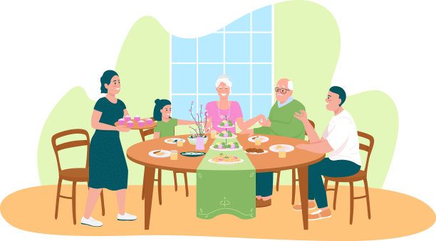 传统的复活节晚餐2d网页横幅海报图片下载