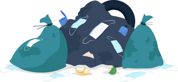 新冠垃圾平颜色对象图片下载