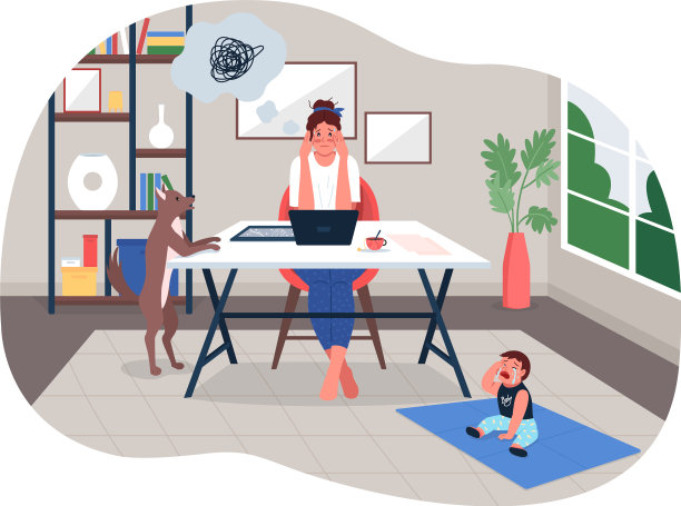 压力山大的工作妈妈2d网页横幅海报图片下载