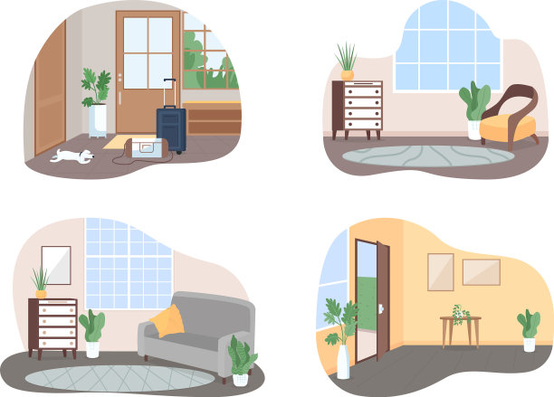 内部家庭二维网页横幅海报集图片下载