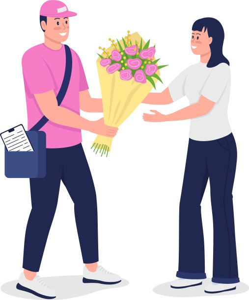 快乐送男送女花束平色图片下载