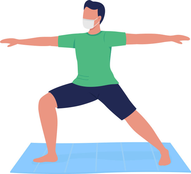 戴面具练习瑜伽的男子无脸无色图片下载