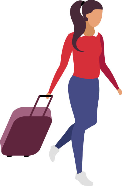 独自旅行的女人平坦的颜色无脸图片下载