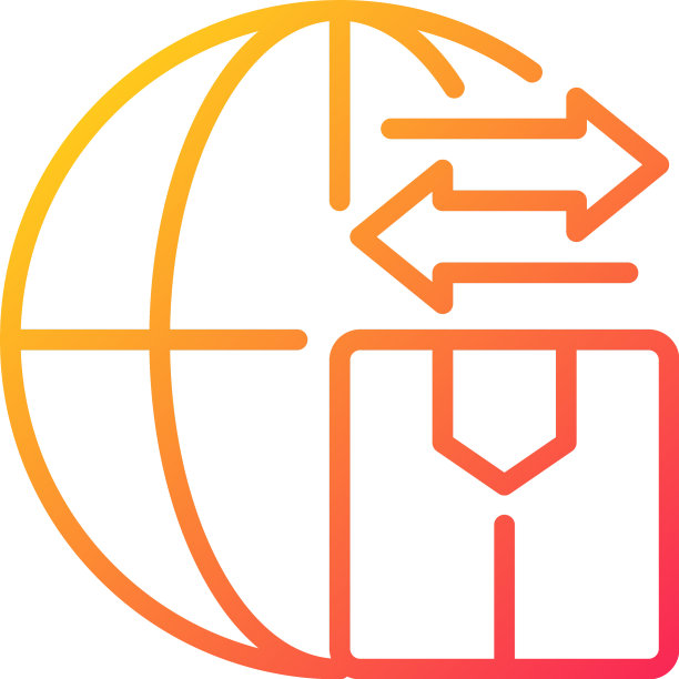 商品进出口渐变线性图标图片下载