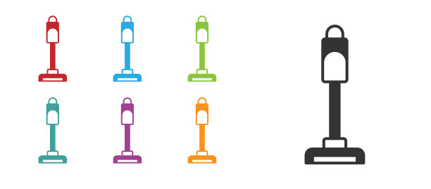 黑色吸尘器图标孤立在白色上图片下载