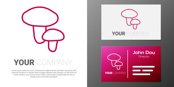 标志线条蘑菇图标孤立在白色上图片下载