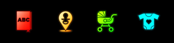 设置ABC书婴儿奶嘴婴儿车和图片下载