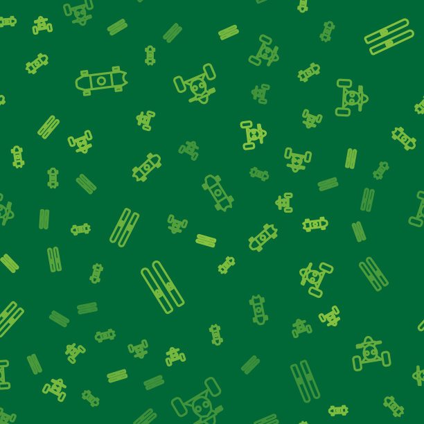 设置线长板或滑板滑雪板和棍子图片下载