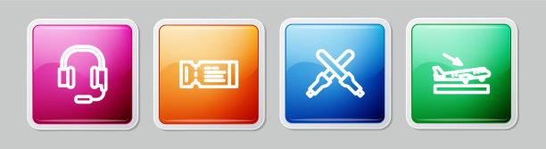 设置线路耳机与麦克风航空公司图片下载