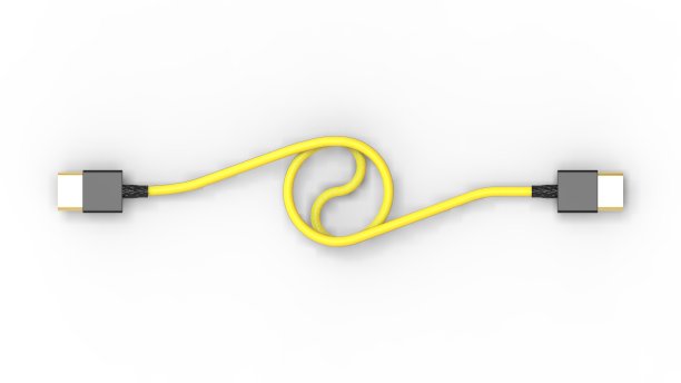 USB线ICON的3d渲染隔离清晰的背景图片下载