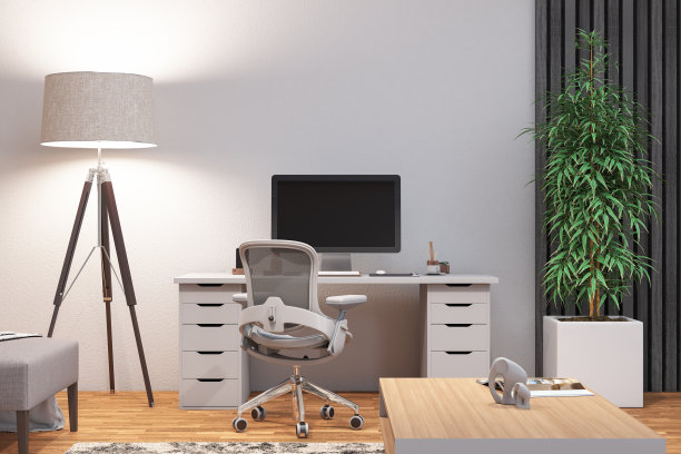 空白电脑屏幕的工作空间图片下载