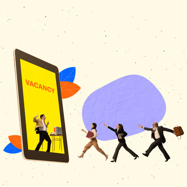 当代艺术拼贴的求职者竞聘图片下载