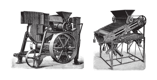 老咖啡机-复古插图图片下载