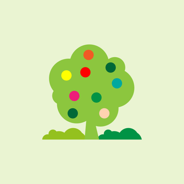 卡通的绿树图片下载