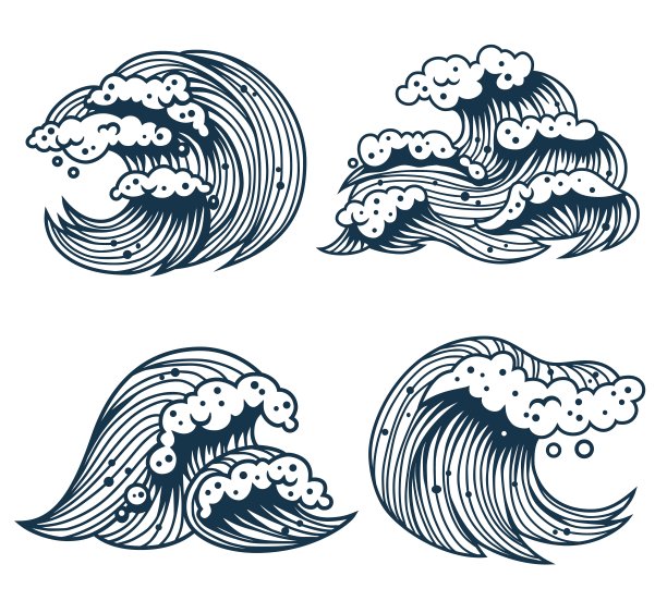 海洋波浪设计素材图片下载