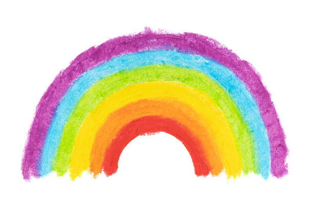简单的画彩虹颜色在白色上图片下载