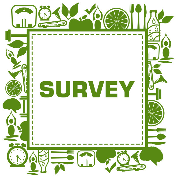 调查健康符号绿色包围广场图片下载