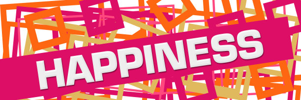 幸福粉色橙色随机边界水平图片下载