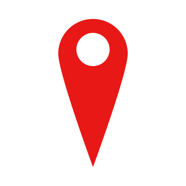 在红色地图上的Pin图标。向量。图片下载