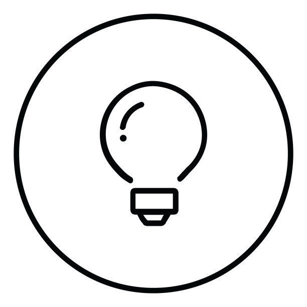 灯泡线图标内圆，想法，创意，黑色轮廓线图标。图片下载